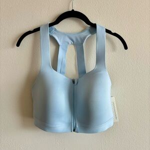 NEW All In Motion Light Blue Women's Sports Bra Zip-Front Thick Straps 36D L